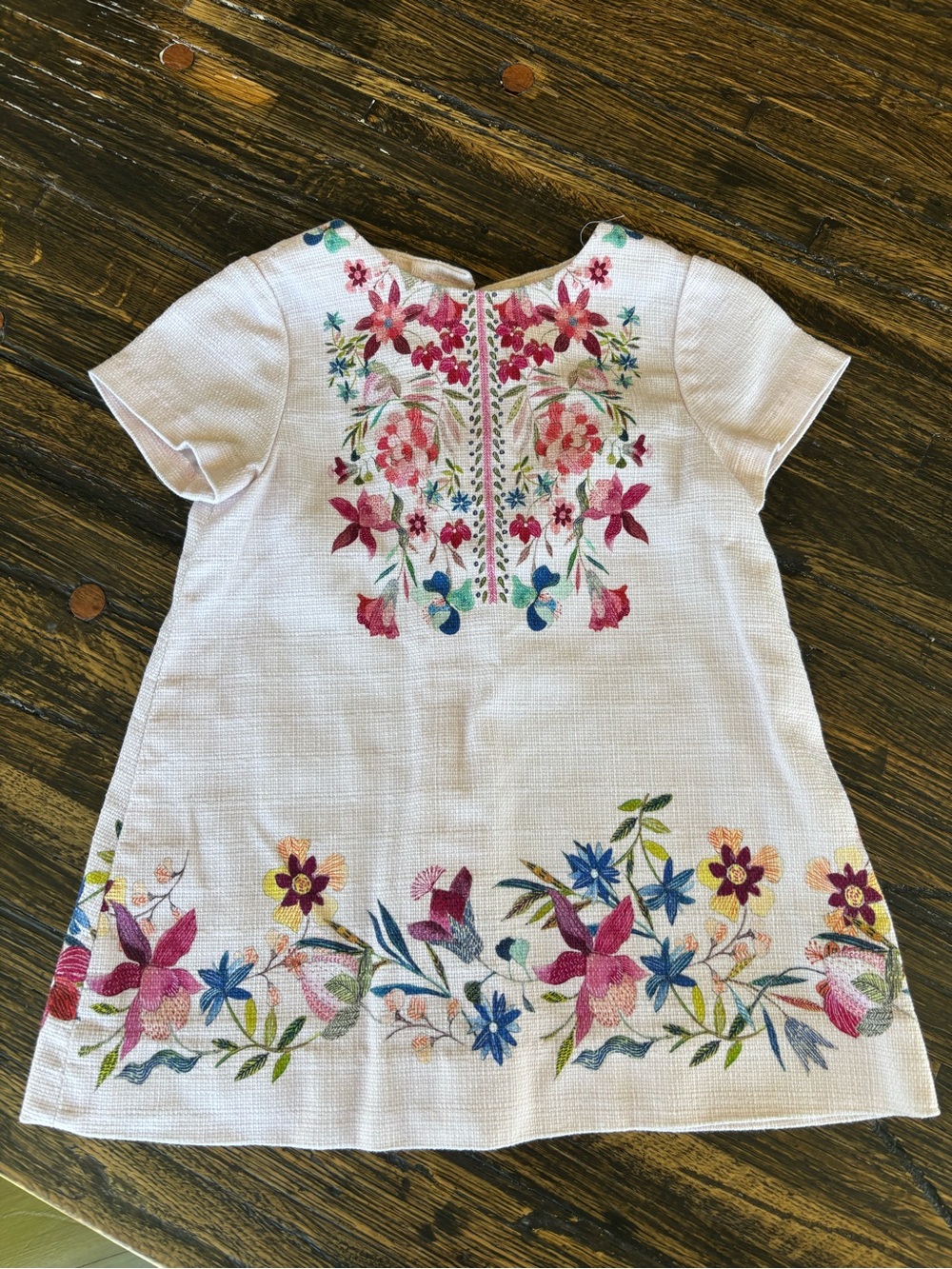 Baby Zara White Floral Embroidered Dress